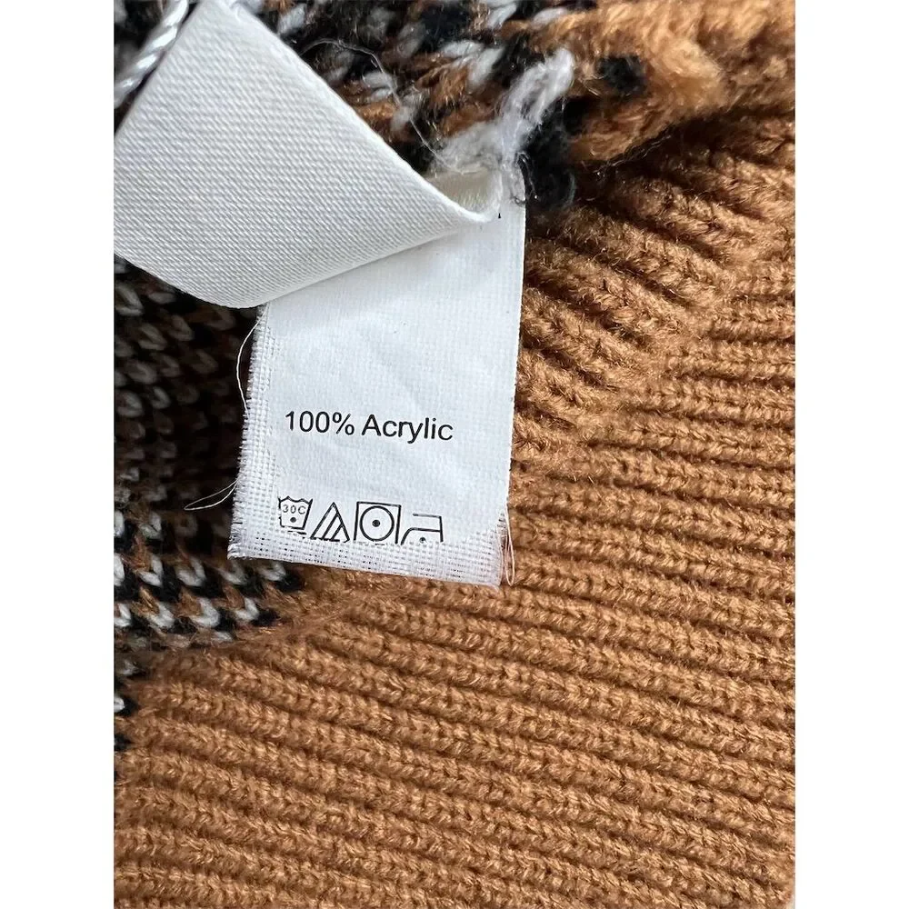 ROMWE Women's Kawaii Cow Print Button Front Cardigan Brown Size M - Picture 5 of 8